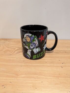 Bioworld Black Buzz Lightyear Ceramic Coffee Mug with Green and Purple Accents